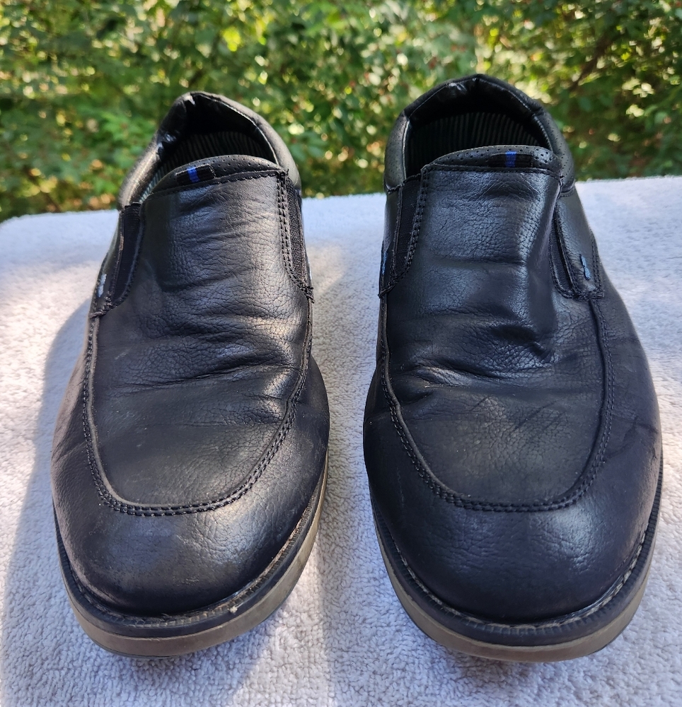 Nunn Bush Hyde II Moc Toe Slip-On Loafer - Black Leather, Size 9M